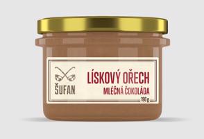 Lískový ořech s mléčnou čokoládou - ořechové máslo, 190g, Šufan