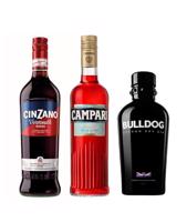 Zvýhodněný set Negroni = Campari + Bulldog Gin + Cinzano Rosso  26,667% 2,15 l